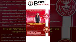 THE EMPLOYEES STATE INSURANCE ACT 1948  ABIRAMI BComLLB  TAF LAW ACADEMY law act [upl. by Legim]