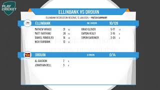 Warragul and District Cricket Association  Division 1  Round 10  ELLINBANK v DROUIN [upl. by Osrick891]