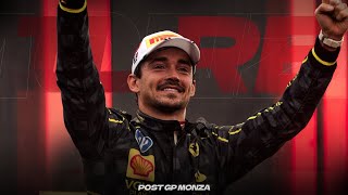 LECLERC E FERRARI VINCONO A MONZA  PostGP F1 dal Circuito [upl. by Bakerman466]