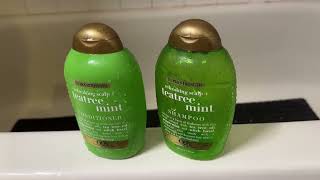 OGX Extra Strength Refreshing Scalp  Teatree Mint  Invigorating Scalp Shampoo Review [upl. by Eba]