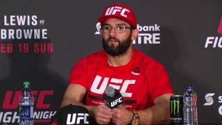 UFC Fight Night Halifax PostFight  Johny Hendricks quotIll Beat GSPs Face in if He Comes to 185quot [upl. by Nathanial]