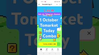 Tomarket combo today  Tomarket 1october daily combo  tomarket combo [upl. by Asin892]