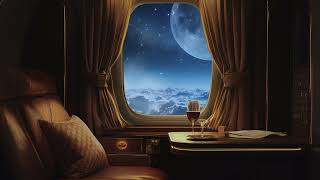 Luxury First Class Jet Plane  Full Moon Night Sky  For Deep Sleep  8 Hour White Noise [upl. by Mohkos955]