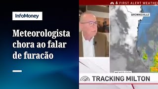 Meteorologista chora ao falar do furacão Milton que segue para a Flórida [upl. by Glad]