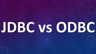 JDBC vs ODBC  Aney Academy [upl. by Mloclam]