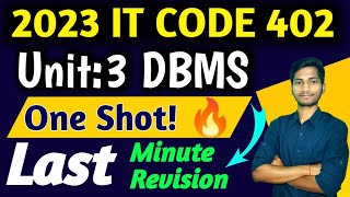 Last Minute Revision DBMS  CLASS 10 IT CODE 402  Database Management System Important Notes [upl. by Suoivatnod98]