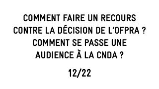 1222 RECOURS CONTRE LA DECISION DE LOFPRA [upl. by Eserahs924]