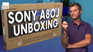 Sony A80J OLED Unboxing Setup First Impressions  Sony XR65A80J [upl. by Nahallac]