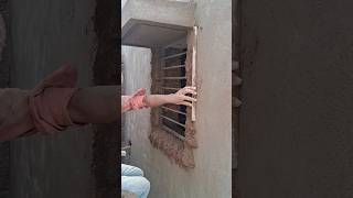 Plastering off window border construction shorts civil trending plaster vlog [upl. by Ayo135]