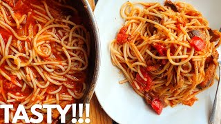 Easy And Tasty Tin Fish Spaghetti  Pilchards Pasta Recipe [upl. by Ahtiuqal288]