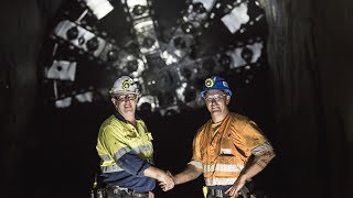 Crossover TBM breakthrough at Grosvenor Coal Mine [upl. by Oguh985]