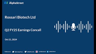 Rossari Biotech Ltd Q2 FY202425 Earnings Conference Call [upl. by Ylirama]