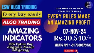 ESW Robo trading LIVE Market Analysis in BankNifty Algo Option Buying on 07NOV2024 [upl. by Jariv]