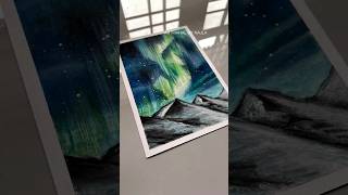 Aurora northern lights drawing step by step satisfying shortvideo aurora night [upl. by Trebor]