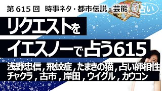 【615回目】イエスノーでリクエスト占い…浅野忠信飛蚊症たまきの猫占い師相性チャクラ古市岸田ウイグルカウコン【占い】（20241122撮影） [upl. by Fleta146]