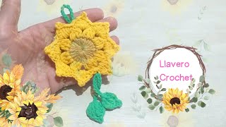 Girasoles Llaveros tejidos a crochet  Paso a paso [upl. by Leonardo182]