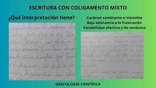 CLASE 46 DE GRAFOLOGÍA CIENTÍFICA  COLIGAMENTO EN CUADROS Y MIXTO [upl. by Esekram100]