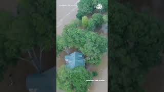 Aerial footage of Helenes damage in North Carolina [upl. by Deaner]