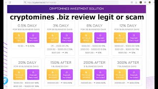 cryptomines biz Review Legit Or Scam [upl. by Einnej981]