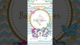 Invitación digital video de Baby Shower invitation elefante babyshower [upl. by Mochun]