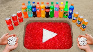 Giant YouTube Logo vs Coca Cola and Mentos Underground [upl. by Celine]