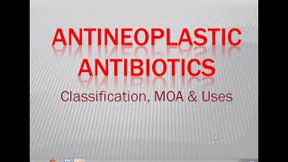 Antineoplastic antibioticsAnthracyclinesActinomycinsShiv Bhadra sIngh [upl. by Priscella]