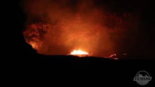 Halemaumau Lava Lake Crater at night [upl. by Gaultiero]