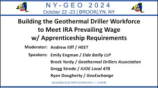 Building the Geothermal Drilling Workforce to Meet IRA Prevailing Wage with Apprenticeship Rules [upl. by Rraval455]