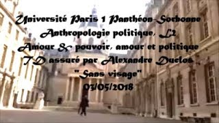 Amour amp pouvoir amour amp politique BONUS  quotSans visagequot [upl. by Ecikram772]