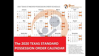 2020 Texas Standard Possession Order Parents Calendar Intro Clip [upl. by Elijah135]