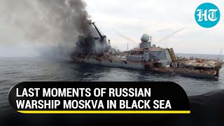 Viral How Russian warship sank in Black Sea New images show massive fire smoke [upl. by God]