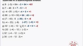 Egész számok osztása kidolgozott feladatok 5960 [upl. by Aiek]