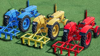 Work with Colors  CULTIVATING WORK with GIANT MACHINE with Mini Tractors  Farming Simulator 22 [upl. by Edijabab]