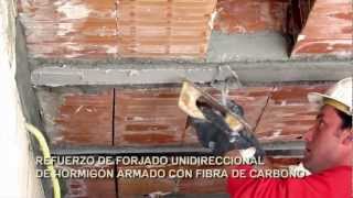 Rehabilitación Estructural  Refuerzo de Forjado Unidireccional con Fibra de Carbono [upl. by Darach]