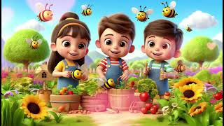 Busy Bees in the Garden 2  Fun and Educational Adventure for Kids Song Nursery rhymes for children [upl. by Chemosh]