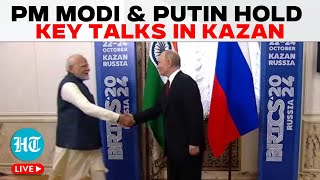 BRICS SUMMIT 2024 Russias Putin and PM Modi Hold Bilateral Meeting in Kazan  BRICS LIVE [upl. by Ahsinat543]