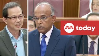 Heated exchange between Mr K Shanmugam and Mr Leong Mun Wai [upl. by Adlig]