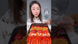 chocolate spaghetti amp dessert noodles 🍜shorts mukbang [upl. by Penrod320]