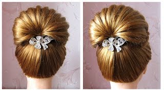 Tuto coiffure soirée mariage pour les fêtes Noël 🌟 Chignon tressé facile cheveux mi long long [upl. by Sokairyk368]