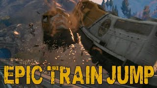 EPIC TRAIN JUMPING GTA V Online w Goldy amp Friends [upl. by Enitsirk]