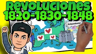 👊 Las REVOLUCIONES LIBERALES del S XIX 1820 1830 y 1848 [upl. by Nalyr]