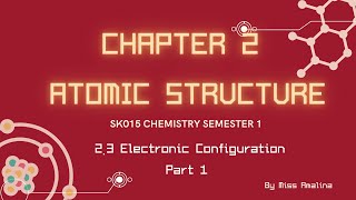 SK015 Chapter 23 Part 1 Electronic Configuration [upl. by Akkire]