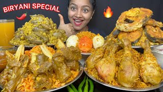 ASMR🔥 FISH BIRYANI MUTTON BIRYANI CHICKEN LIVER BIRYANI EGG BIRYANI CHICKEN BIRYANI WITH RAITA😋 [upl. by Corel]