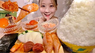 ASMR 13 kg of Freshly Cooked New Rice and Rice Accompaniments【Mukbang Eating Sounds】 [upl. by Naval]