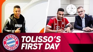 Corentin Tolissos First Day at FC Bayern ✅ [upl. by Ahsaet114]