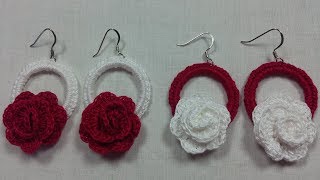 COMO HACER ARETES TEJIDOS A CROCHET 🧶💍 [upl. by Tiffi]