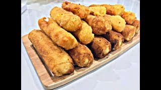 Kroketa me Patatedhe KashkavallPatates Kroket Tarifi [upl. by Swayder]