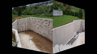 DIY Betonpool Schwimmbecken Whirlpool aus Schalsteine 2K Dichtschlämme und Poollack  ohne Folie [upl. by Sheaff]