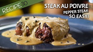 Dont tell anyone Steak au poivre the worlds simplest pepper steak [upl. by Gnay18]