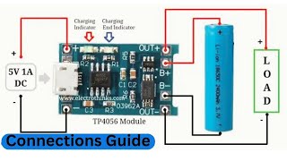 TP4056 1A Battery Charging Module Connections Guide [upl. by Ardnola]